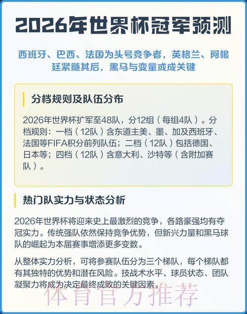 2026年世界杯深度解析与权威预测 2026年世界杯深度解析与权威预测